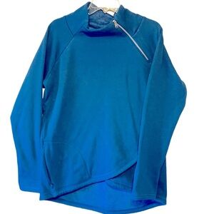 ATHLETA Cozy Karma Asymmetrical Blue Pullover Sweater Jacket Size Large
